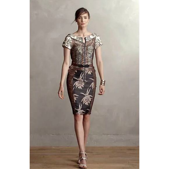 Bequile Byron Lars Embroided Brocade Noemi Dress size 4 - Picture 1 of 12